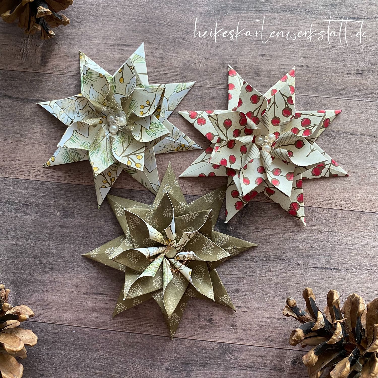 Weihnachts-Origami-Stern 2.0 - Heikes Kartenwerkstatt