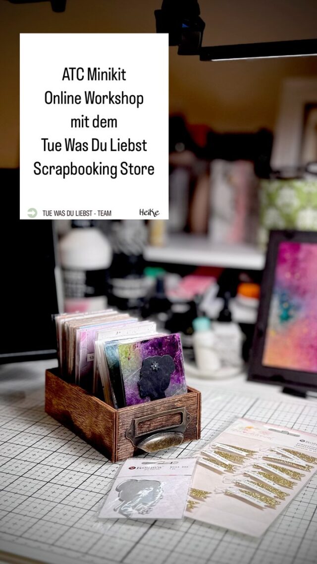 *Workshop Werbung*

Kleine Workshop Nachlese zum ATC Minikit Online-Workshop mit dem @tuewasduliebst Scrapbooking Store in Gilching.

Alex hat Orga und Hosting übernommen und wir sind gestern mit ATC begeisterten Teilnehmerinnen online gegangen. 

Und jaaaaa wir tauschen unsere fertigen ATC, darüber freu ich mich sehr. 

Bis bald und bleibt kreativ!
Eure Heike

PS: Mehr Infos im Reel!

#heikeskartenwerkstatt #tuewasduliebst #atc #artisttradingcard #gemeinsamkreativ #onlineworkshop #rangerink #distressspray #washitape #mixedmedia